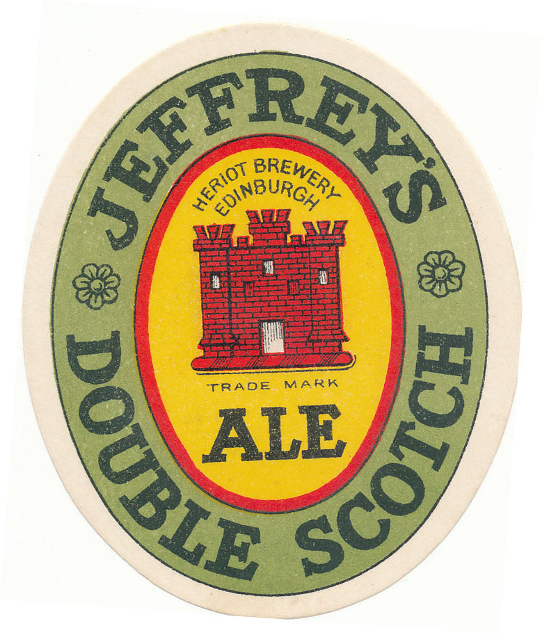 BEER LABELS, Jeffrey`s (Edinburgh), Double Scotch Ale, 1930s, vo, VG