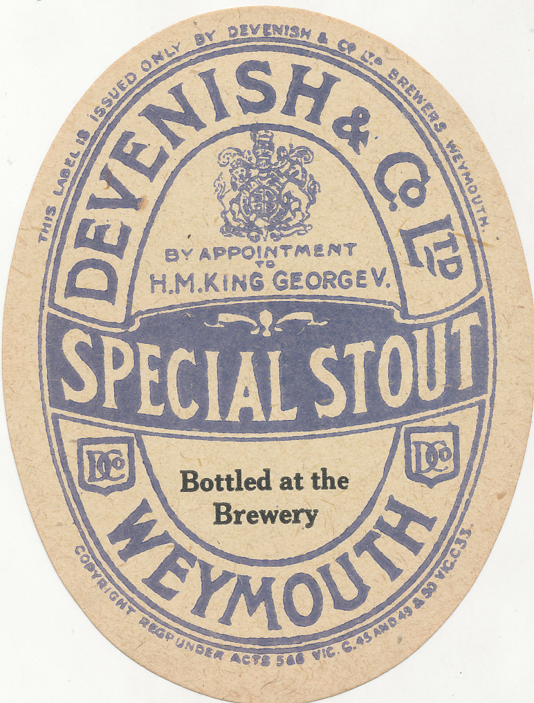 BEER LABELS, Devenish & Co. (Weymouth), Special Stout, 1930s, vo, VG