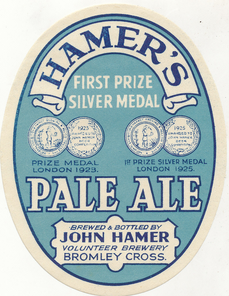 BEER LABELS, John Hammer (Bromley Cross), Pale Ale, 1930s, vo, slight wrinkling, G to VG