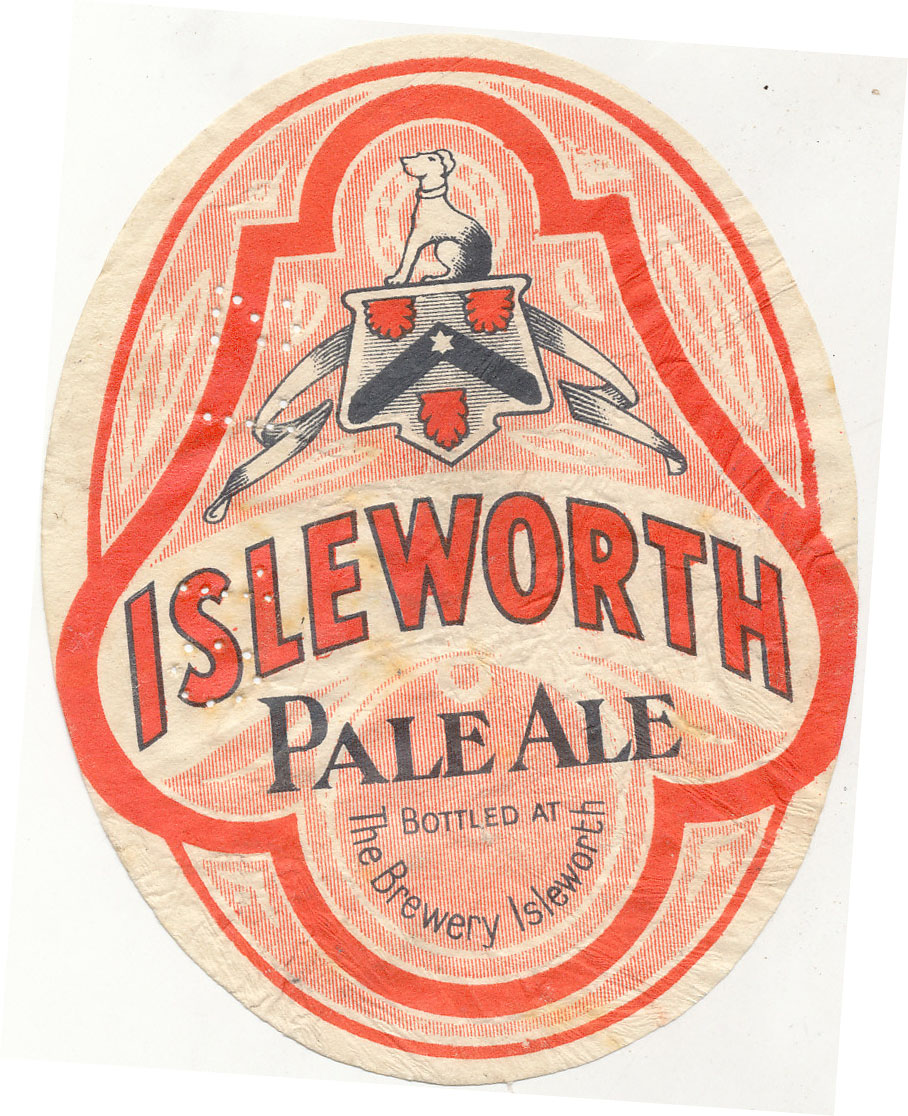 BEER LABELS, Isleworth Brewery, Pale Ale, mid-1930s, perfin stamp, creasing and indentation marks,