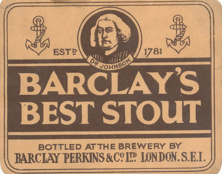 BEER LABELS, Barclay Perkins & Co. (London), Best Stout, 1940s, rh, VG