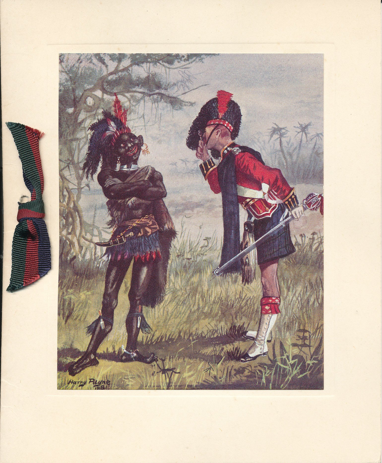 MILITARY, Harry Payne opening Xmas card, After Ashanty, for the Black Watch, together with a