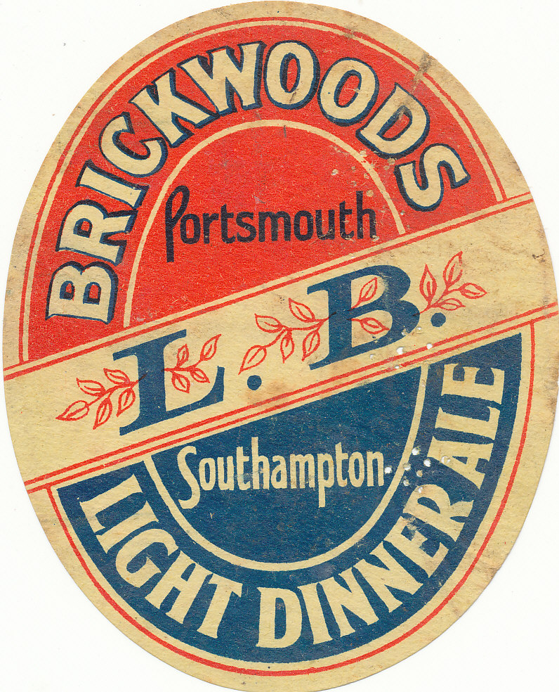 BEER LABELS, Brickwoods (Portsmouth), Light Dinner Ale, 1934, perfin stamp, vo, some creasing and