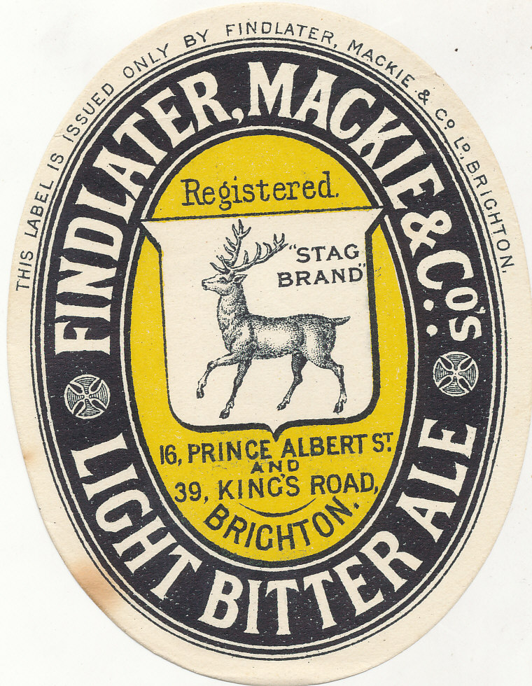 BEER LABELS, Findlater Mackie & Co. (Brighton), Light Bitter Ale, 1930s, vo, slight foxing, G