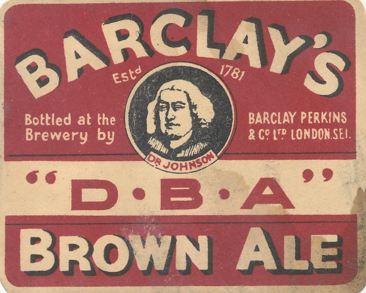 BEER LABELS, Barclay Perkins & Co. (London), D.B.A., 1940s, rh, some age toning, G