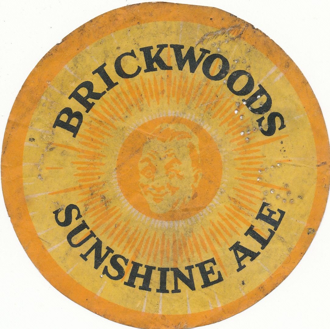 BEER LABELS, Brickwoods (Portsmouth), Sunshine Ale, 1931, perfin stamp, circular, age toning and