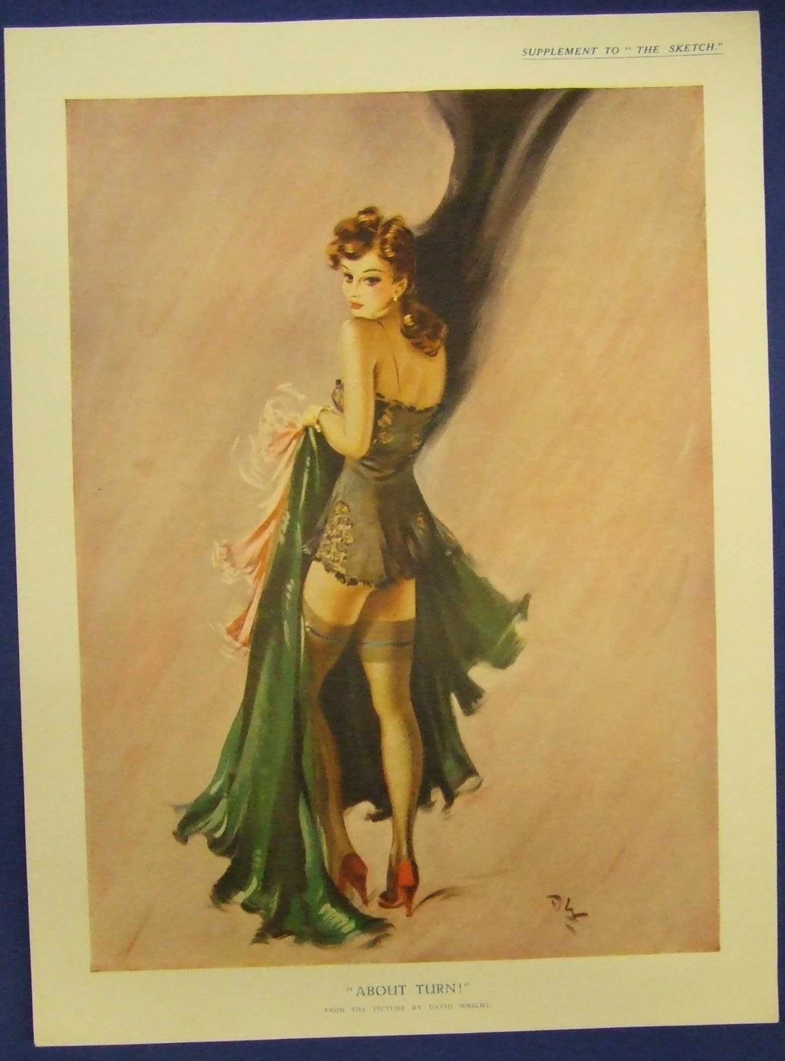 GLAMOUR, WWII, pin-up girls from The Sketch, by David Wright, 8.5" x 11.5", generally G to VG, 6 (