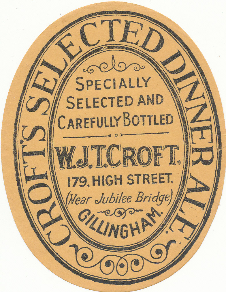 BEER LABELS, W.J.T. Croft (Gillingham), bottlers (possibly brewed by Fremlins, Selected Dinner