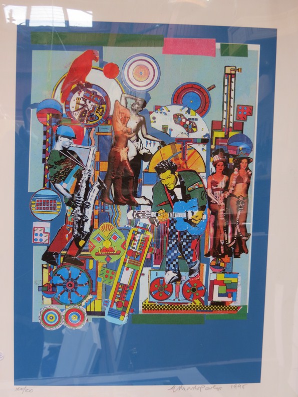 EDUARDO PAOLOZZI (1924-2005) framed silkscreen on thick art paper 'Jazz' signed and numbered in