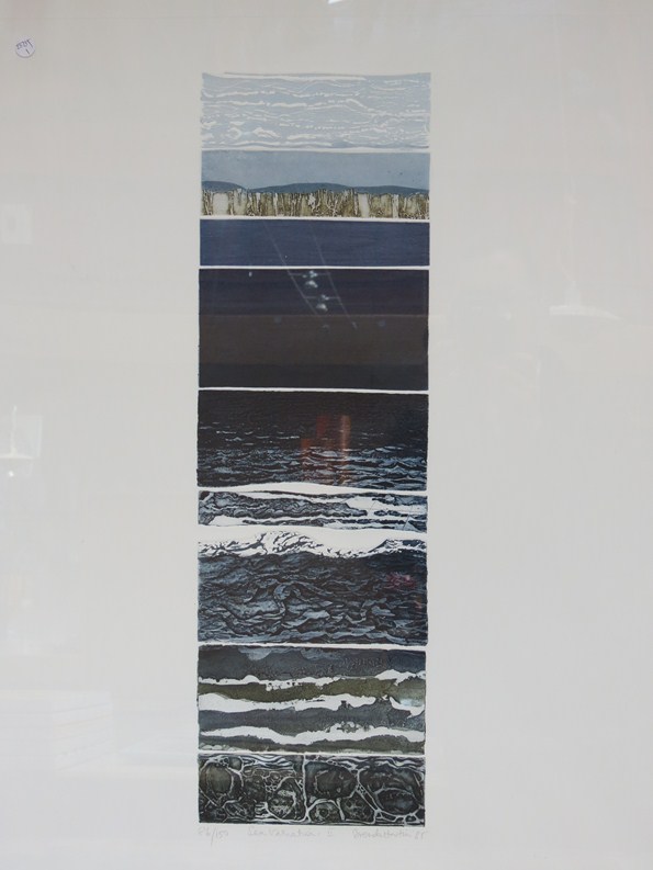 BRENDA HARTHILL (b1943):'Sea Variations II' 86/150 1985 limited edition print framed and glazed