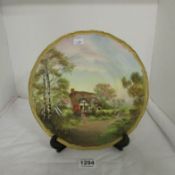 A Royal Worcester hand painted plate marked Harrington