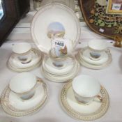 A 19 piece Victorian hand painted tea set