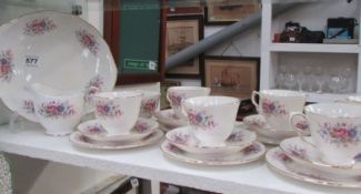 A floral decorated tea set