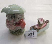 2 Beswick Beatrix Potter figures 'The Old woman who lived in a shoe' and 'Goody and Timmy tiptoes'