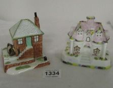 A Coalport Fisherman's cottage and a Coalport 'The Country Cottage'