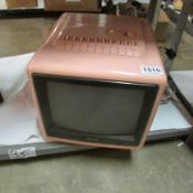 A pink retro TV