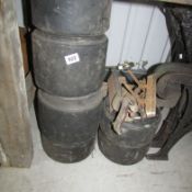 A set of go kart wheels, tools etc