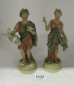 A pair of Austrian bisque figures of Roman man and woman