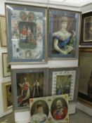 4 framed and one unframed Royalty prints