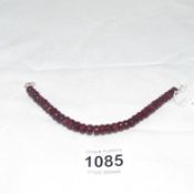 A 150ct African ruby bracelet with silver clasp