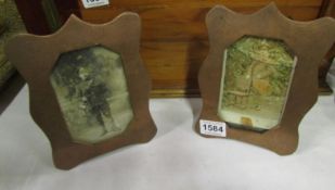 A pair of Trench Art photo frames
