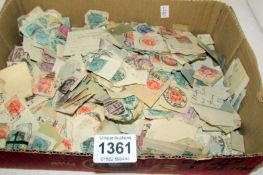 A large quantity of mainly GB and India Victorian used stamps (some on paper)