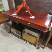 A mahogany hall table (missing 1 knob)