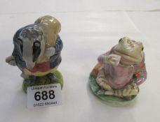 2 Beswick Beatrix Potter figures 'Tommy Brock' and 'Jeremy Fisher'