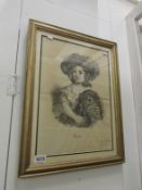 A pencil drawing entitled 'My Pet' signed John E Stevenson June 1866