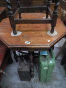 An octagonal mahogany table