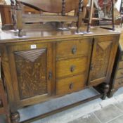 An oak sideboard