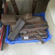 A quantity of old moulding planes
