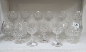 3 sets of cut crystal glasses