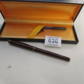 A Waterman fountain pen with 18ct gold nib