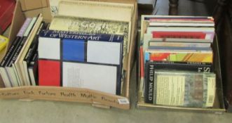 2 boxes of art catalogues and books