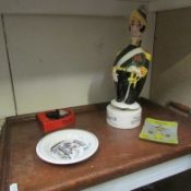 A mixed lot of brewery advertising items and tray