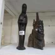 2 wooden carvings