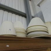 A large quantity of lampshades