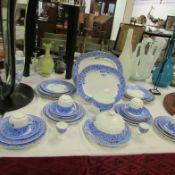 Approximately 30 pieces of blue and white teaware, some a/f