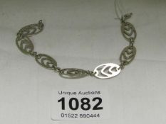 A silver bracelet