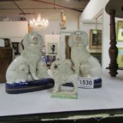 3 Staffordshire poodles, a/f