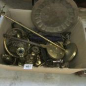 A mixed lot of brassware including horse brasses