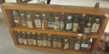 27 wine and spirit miniatures in wooden case