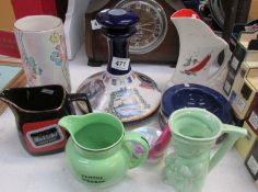 A mixed lot of brewery items including decanter, Wade, Crown Devon etc.