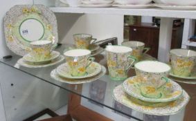 A Pheonix Deco tea set 'Golden Primrose'