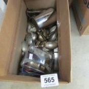 A mixed lot of silver plate cutlery, tankards etc