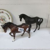 2 Beswick horses (1 a/f)