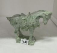 A Jade saddles Tang horse (approx. 19cm high)