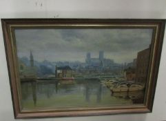 An oil on board of Lincoln Brayford signed B Cox