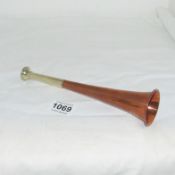 A copper and nickle hunting horn